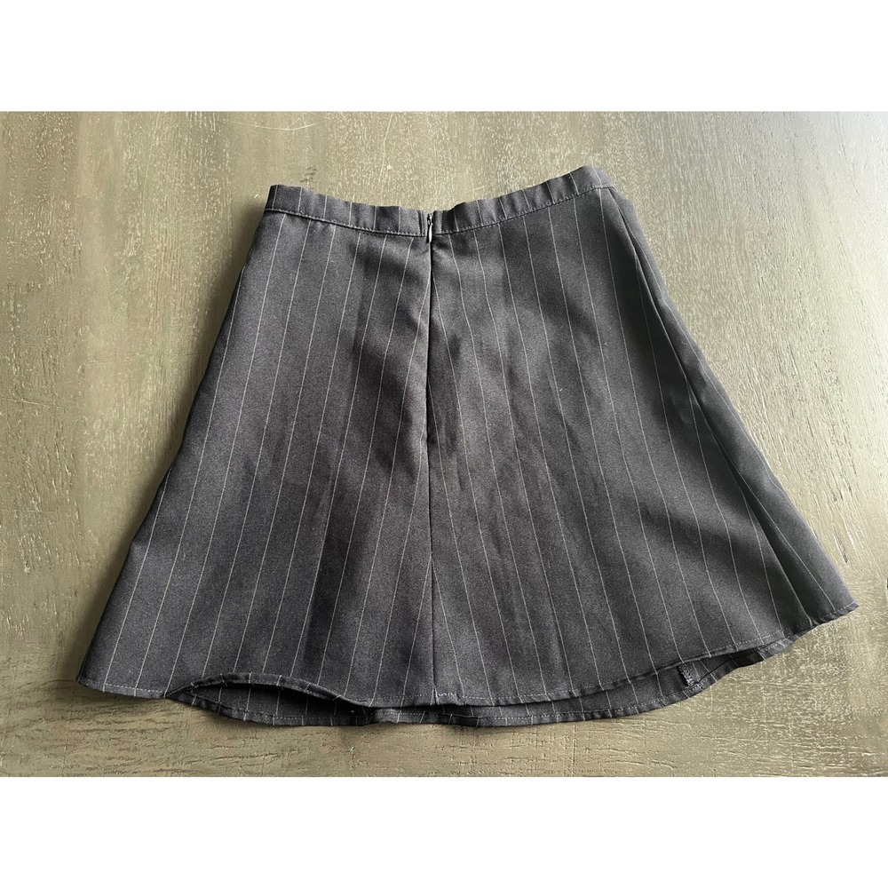 American‎ Apparel Womens XS Navy Blue Pinstripe High Waisted Pleated Mini Skirt - Picture 3 of 8